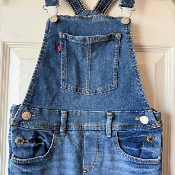 Levi's Girlfriend Denim Overalls Girls 7 - Picture 6 of 10